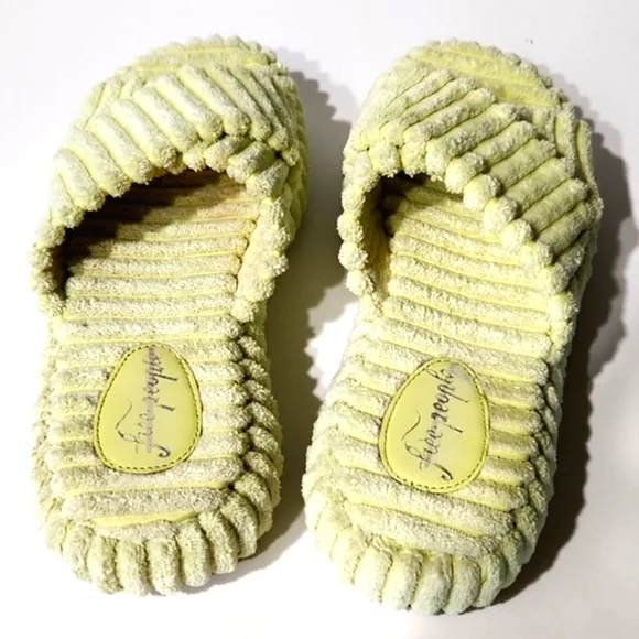 NEW Free People Two Days in Ibiza Key Lime Terry Cloth Platform Sandals Size 9.5 - Picture 5 of 13
